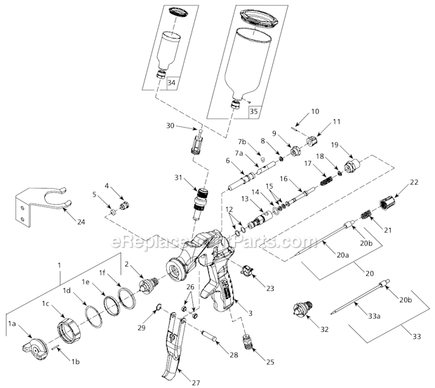 Page A Diagram and Parts List for DH8900  Campbell Hausfeld Paint Sprayer